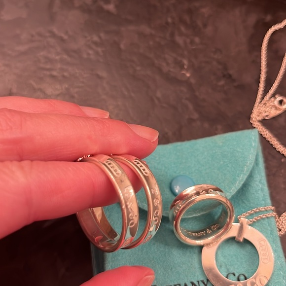 SET! EUC Tiffany & Co 1837 bundle.   Medium hoop earrings. - Picture 4 of 5